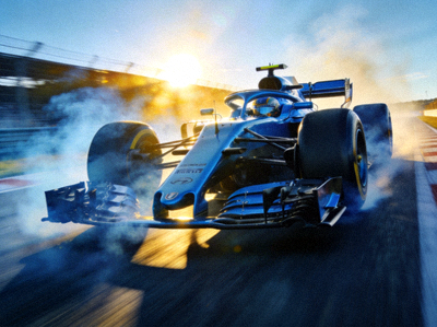 F1赛车在直道上高速行驶 - 体现极速魅力